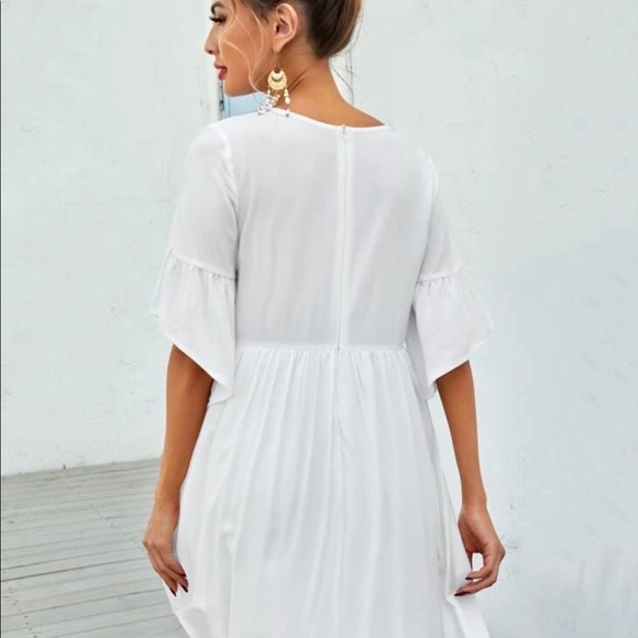 White boho floral beautiful dress - Picture 4 of 5